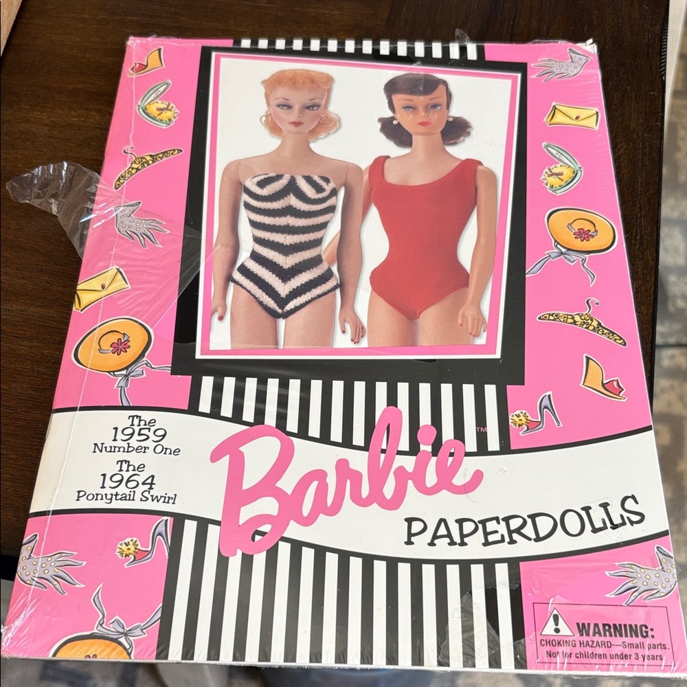 Barbie One-Piece Swimsuit Paperdolls - Pink, Black, White & Red